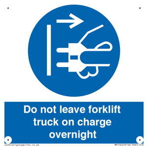 Do not leave forklift truck on charge overnight